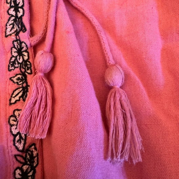 Adorable Vintage Pink Embroidered Floral Balloon Sleeve top/ jacket, size small - Picture 3 of 10